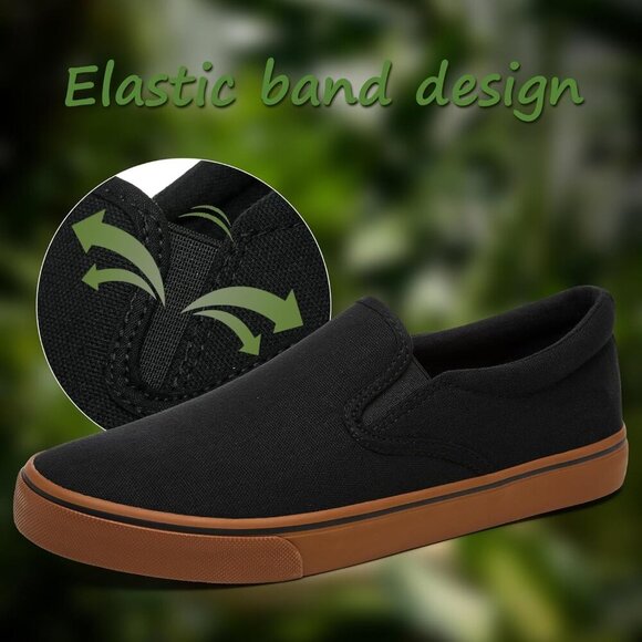 〽️Closed Toe Loafers Sneakers Men\'s Black Brown Canvas Slip On Lightweight main image 6